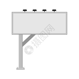 道路广告牌现实模板 广告面板水平户外模型 街头广告照亮了囤积空空的空白布局 向量商业收藏矩形小样民众插图屏幕促销展示营销图片