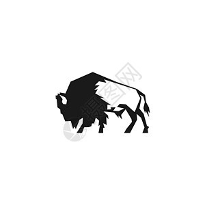 Bison 图标徽标设计运动力量哺乳动物水牛喇叭男性野牛黑色动物园动物图片