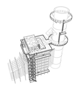 工业设备 3d的矢量成像力量金属龙头气体压力工厂工程阀门化学品草图图片
