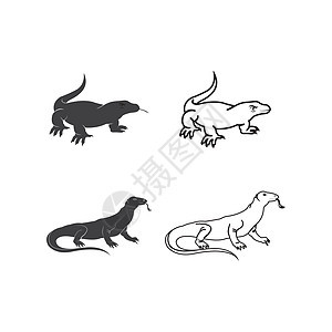 Komodo 图标国家动物卡通片标识动物群艺术捕食者蜥蜴动物园食肉图片