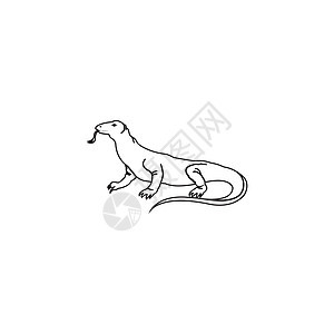 Komodo 图标插图食肉皮肤捕食者怪物爬行动物艺术哺乳动物恐龙标识图片