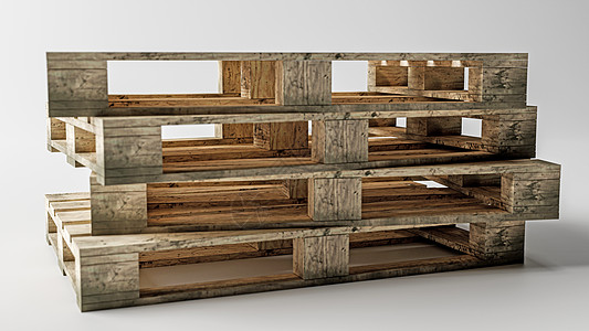 白色背景上孤立的托盘工厂木头货物木板平台库存店铺命令包装木材图片