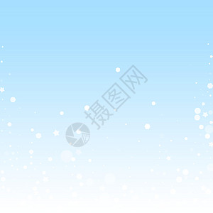 圣诞降雪背景 精细的飞雪薄片和恒星 节日冬季银雪花覆盖模板 矢量插图星星烟花纸屑暴风雪辉光空白魅力白色新年宝石图片