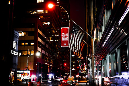 纽约人哈特登夜视招牌城市路灯景观胡同形象街道夜景建筑图片