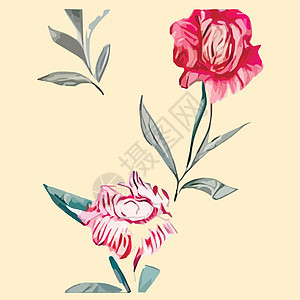 配有彩色花朵的古卡 矢量插图 美丽的热带植物在蜜蜂背景上的花束明信片蕨类艺术作品情调中风异国婚礼花园卡片图片