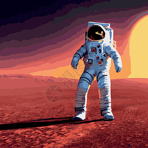 为海报 横幅或背景打印空间 宇航员和星系的矢量插图 未来的抽象画科学绘画男人图表艺术太空人沙漠天文学月亮信息图片