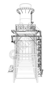 工业设备 3d的矢量成像蓝图管子燃料绘画工厂气体管道工程植物字法图片