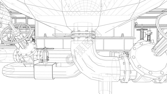 工业设备草图 韦克托化学品金属设施工厂蓝图插图软管管道力量气体图片