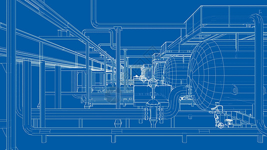 工业设备草图 韦克托管道管子压力气体金属化学品平台设施工程资源图片
