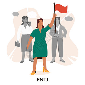 MBTI 人类型概念 社会学分子mbti 个性测试 平板矢量图性格气质头脑创造力工人想像力心理战略运动心理学图片