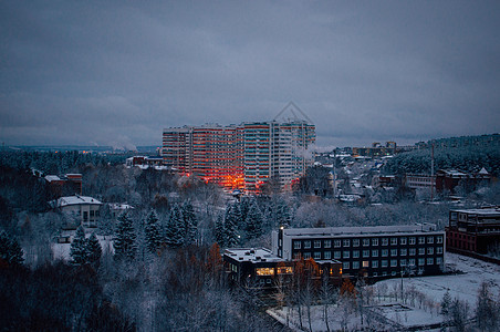 俄罗斯冬季城市的广度景色建筑场景旅行地标天空国家飞行全景景观中心图片