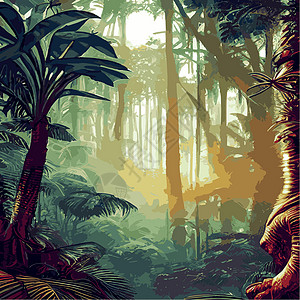 印刷多彩热带雨林 棕榈叶和其他植物 阿洛哈纺织品收集 茂密的热带森林丛林雨林叶子鹦鹉地理活动多样性情调异国灌木丛图片