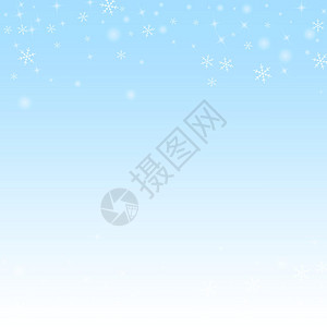 圣诞降雪背景 精细的飞雪薄片和恒星 节日冬季银雪花覆盖模板 矢量插图墙纸雪片烟花新年金光星星辉光照明微光暴风雪图片