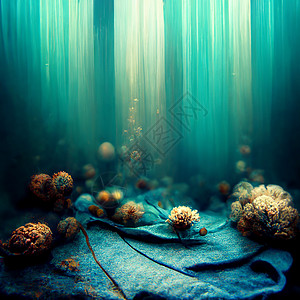 水下背景有各种海景 水下场景动物生活海藻野生动物插图3d珊瑚热带太阳蓝色图片