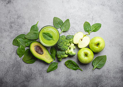 绿色健康绿色冰沙玻璃小吃减肥饮料营养水果早餐饮食排毒午餐背景图片