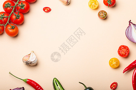 由五颜六色的水果和蔬菜制成的创意烹饪健康有机食品概念背景绿色高架洋葱辣椒排毒胡椒厨房营养饮食图片