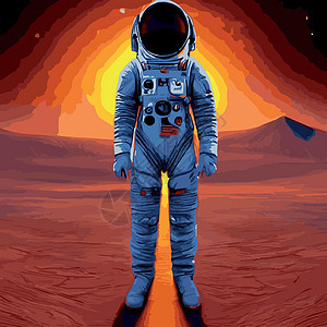 宇航员探索太空是沙漠火星 宇航员宇航服在恒星和行星背景下执行超宇宙活动空间 人类太空飞行英雄艺术戒指星星蓝色星系天文学月亮天空车图片