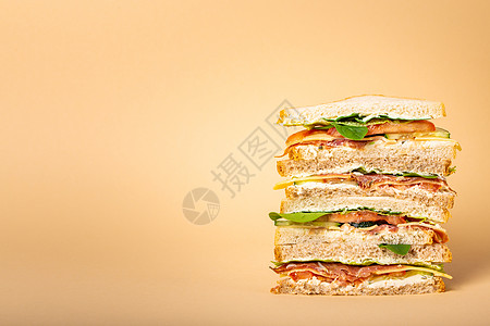 切好吃的三明治概念蔬菜早餐框架营销俱乐部午餐面包美食黄瓜沙拉图片