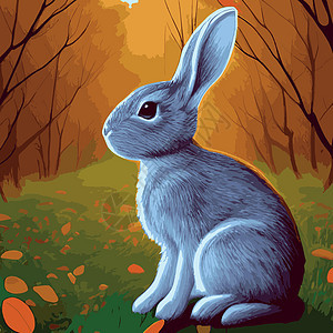 打印斯堪的纳维亚风格的苗圃设计元素 可爱兔子肖像 扫描维那亚快乐兔子矢量插图孩子动物艺术绘画水彩林地婴儿森林野兔季节图片