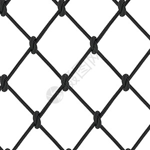 白色背景上隔离的黑色条纹绳网安全栅栏材料缠绕乐趣绳索纺织品纤维宏观尼龙图片