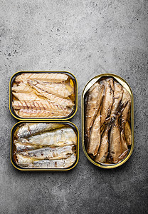 锡罐头罐头鱼罐头石头鲭鱼灰色血管饮食营养小吃海鲜心血管背景图片