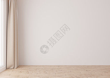 空荡荡的房间 白色的墙壁和镶木地板 只有墙壁和地板 模拟室内 免费复制您的家具 图片和其他物品的空间 3D 渲染小样地面建筑学空背景图片