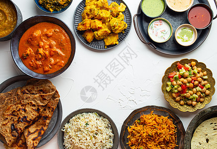印度食品异国香料油炸餐厅小吃白色食物盘子抓饭芝士图片
