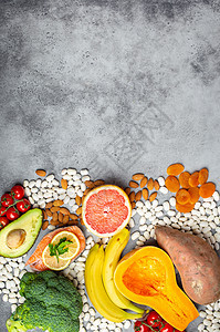 钾的天然食物来源框架饮食蔬菜营养杏仁水果柚子坚果香蕉排毒图片