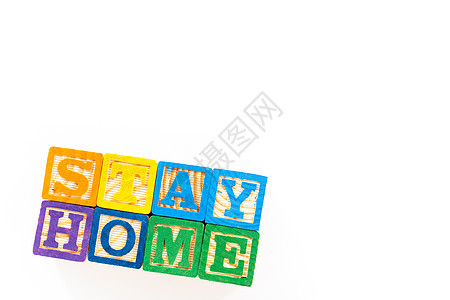 科罗纳病毒爆发字母玩具积木色块背景图片