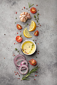 食品烹饪卫生的上述健康成份胡椒食物草本植物柠檬蔬菜香料洋葱灰色厨房咖啡店图片