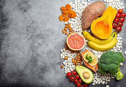 钾的天然食物来源香蕉框架蔬菜微量元素排毒饮食坚果高血压营养矿物图片