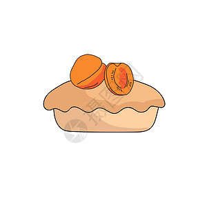 Doodle风格的桃派 甜甜糕饼 上面有明亮多汁果图片