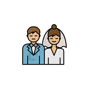 婚姻 白色背景上的家庭线图标 标志和符号可用于网络 标志 移动应用程序 UI UX图片