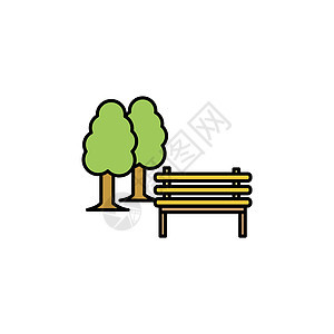 公园 白色背景上的长凳线图标 标志和符号可用于网络 标志 移动应用程序 UI UX图片