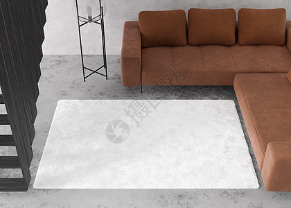 模拟地毯 内饰采用简约 现代风格 顶视图 您的地毯或垫子设计的空间 现代模板 3D 渲染3d装饰主义者公寓嘲笑家具小样极简小地毯图片