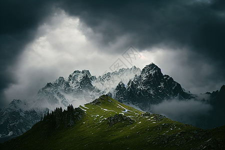 山上暴风雨 塔特拉山的吉文峰图片