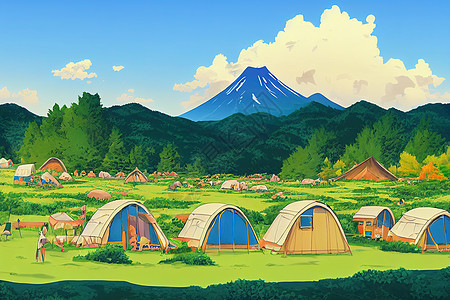 日本富山县Raichosawa营地地 Tateyama山脉的景象蓝色山脉旅游风景天空旅行冒险岩石顶峰森林图片