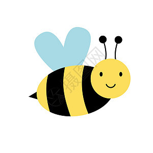 在白色背景上孤立的蜜蜂图标 亲爱的飞蜂 昆虫 平面样式矢量图 每股收益熊蜂艺术插图蜂蜜食物动物绘画漏洞荒野吉祥物图片