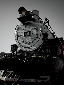 蒸汽蓝色博物馆引擎古董机车火车历史过境运输摩托车图片