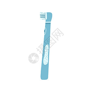 手工绘制电动牙刷 用于以卡通平板风格刷牙 关于牙科用品 牙科护理概念和口腔卫生的矢量说明图片