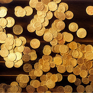 桌上的金硬币营销彩虹运气宝藏建筑财富剧院成功银行桌子图片