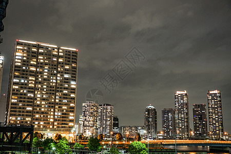 横滨夜景 米那托米拉伊公寓建筑学房子住宅窗户房地产摩天大楼景观街景地标图片