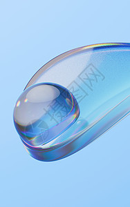 软球和抽象几何背景 3D投影气泡曲线卡通片蓝色青色软垫空气玻璃几何学柔软度图片