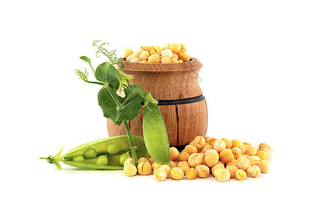 整片干黄豆和带豆豆的新鲜植物美食生产种子食物粮食豆类叶子蔬菜养分饮食图片