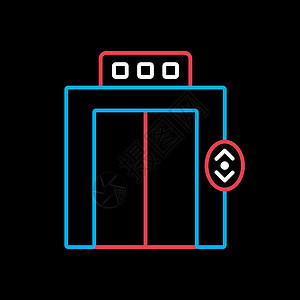 电梯平面矢量 ico旅行房子建筑黑色插图酒店按钮技术入口反射图片