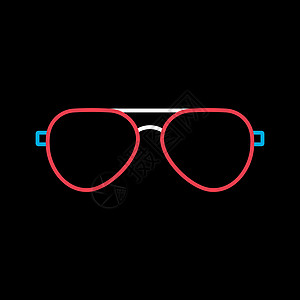 太阳镜平面矢量图标设计 夏季标志框架海滩眼镜镜片塑料配饰眼睛光学插图紫外线图片