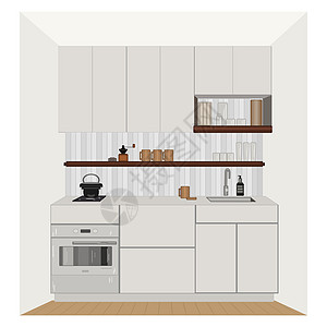 现代厨房室内 有家具的厨房图片