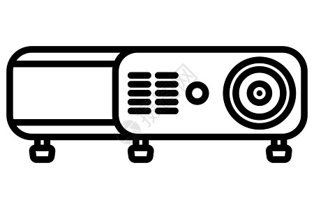 显示电影的培训投影器的黑色图标图片
