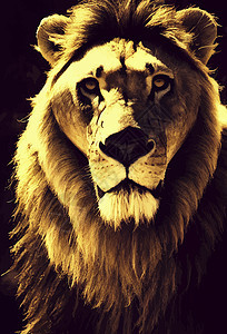 真实的狮子图案 黑背景的野狮脸贴近了动物园猫科食肉插图鬃毛男性动物特写捕食者丛林背景图片