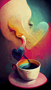 咖啡杯插图 咖啡插图艺术咖啡店香气粮食创造力杯子图片